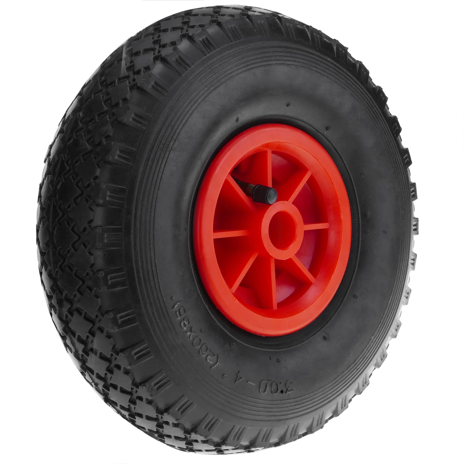 PrimeMatik - Rueda neumática de Carretilla 70 Kg 10x3 260x85 mm para carros y Plataformas de Transporte