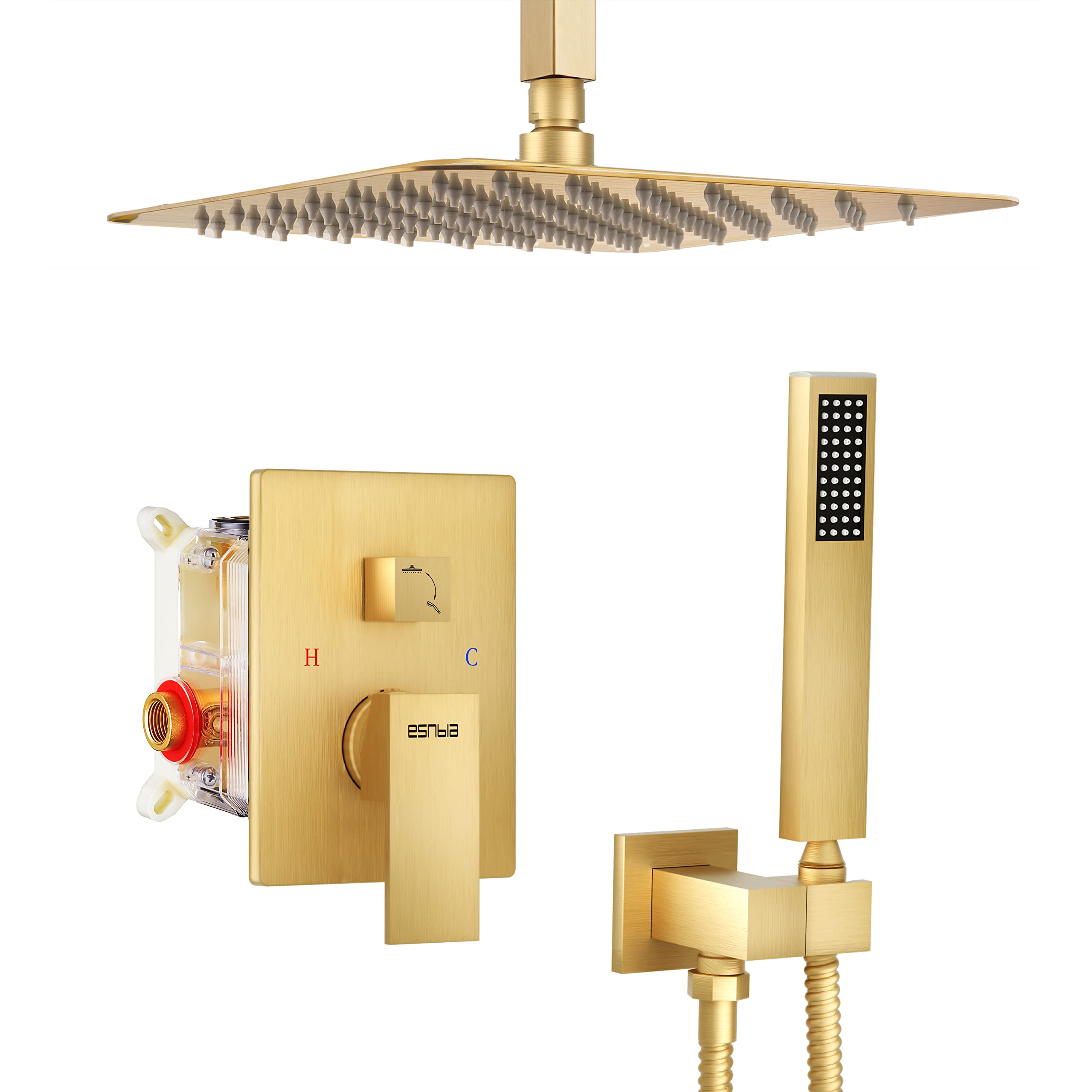 Buy ESNBIA Shower System, Luxury 12 Inches Rain Shower Head with