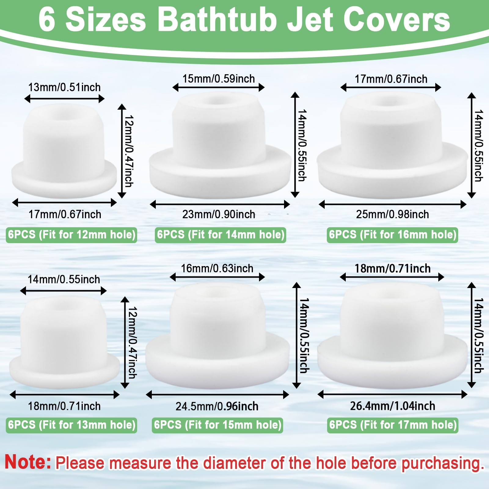 Bathtub Jet Covers - 36 Pack for Leaks & Drips -2