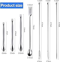 Vista 3 de 22 Pieces Stainless Steel Lab Spatula Micro Scoop Set Laboratory Sampling Spoon Mixing Spatula for Powders Gel Cap Filler