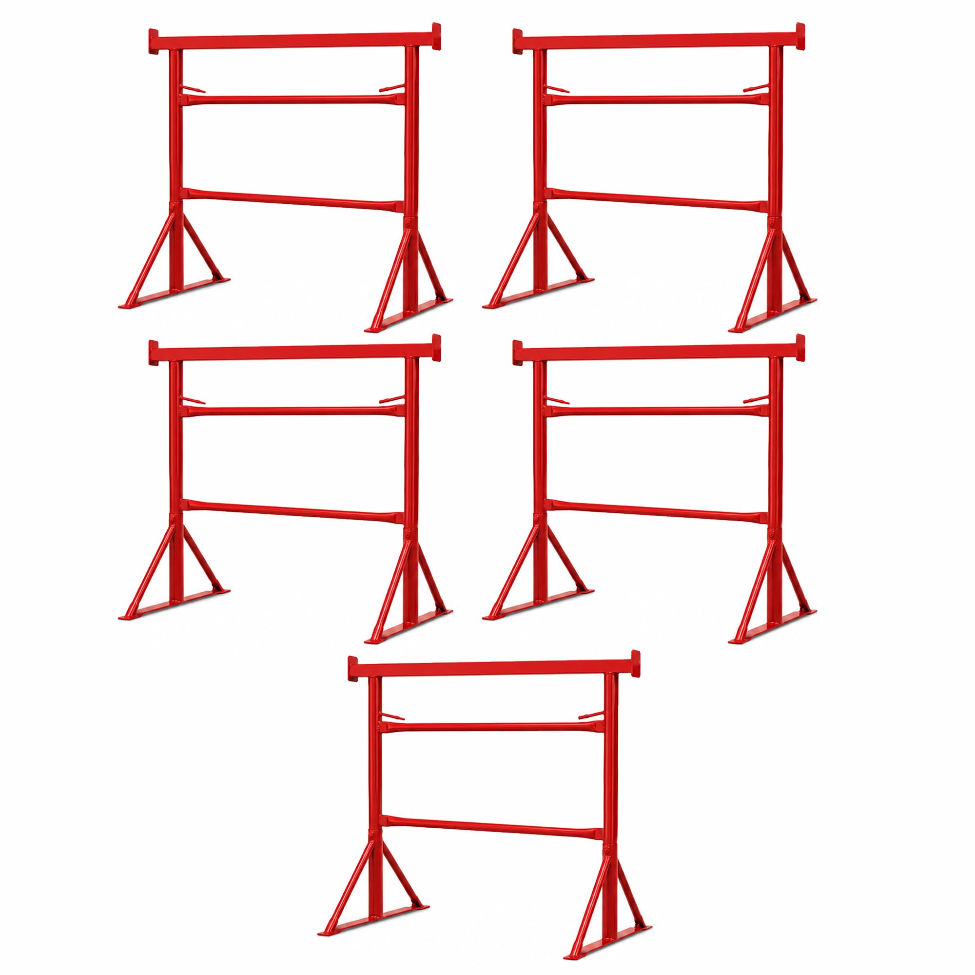 5X Size.3 Adjustable Heavy Duty Trestle Stands | Steel Sawhorse Workbench Support Frame | Folding Workshop Stands for Woodworking Construction Garage