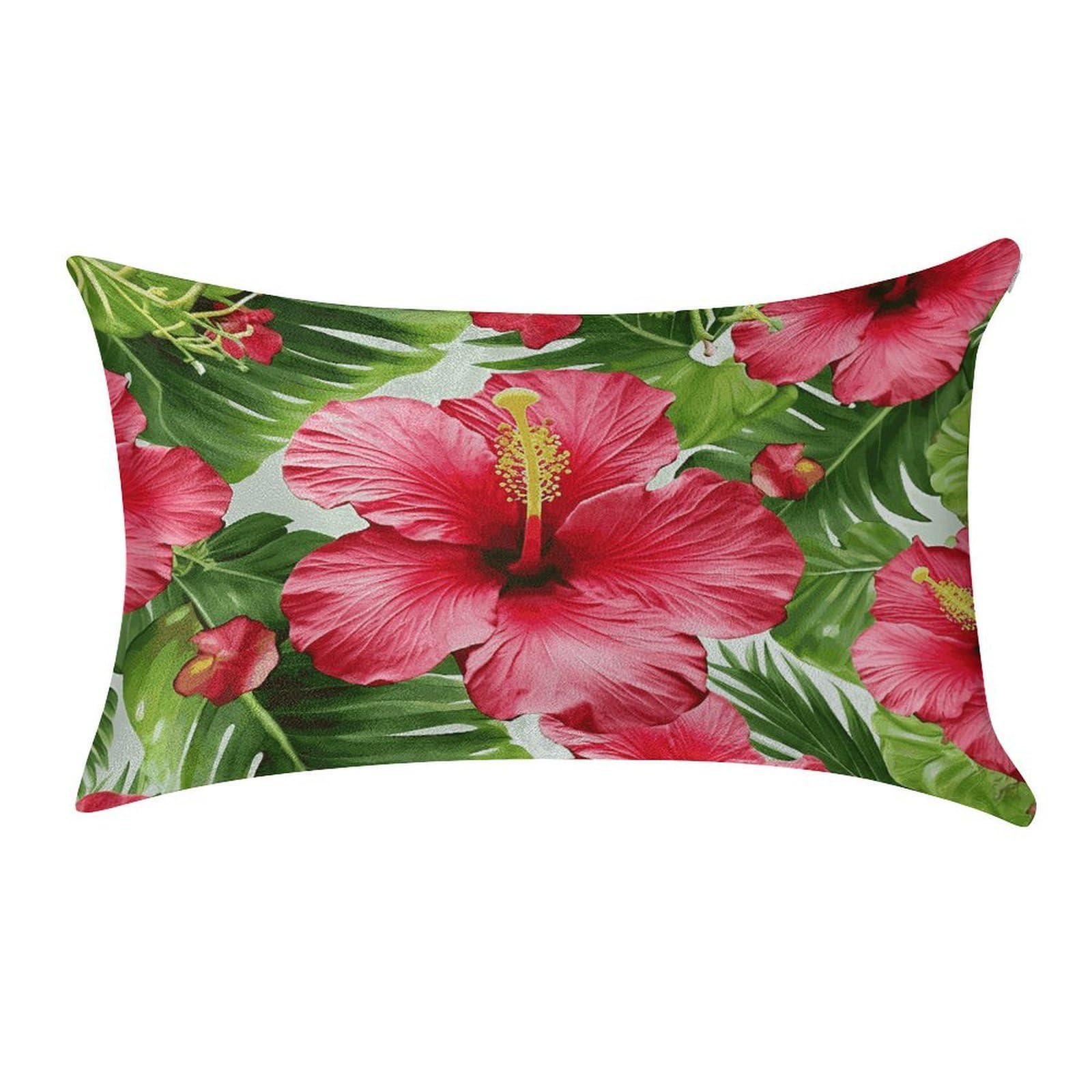 Btcowzrv Style Hibiscus Flower Pillow Cover Pillow Case Pillowcase