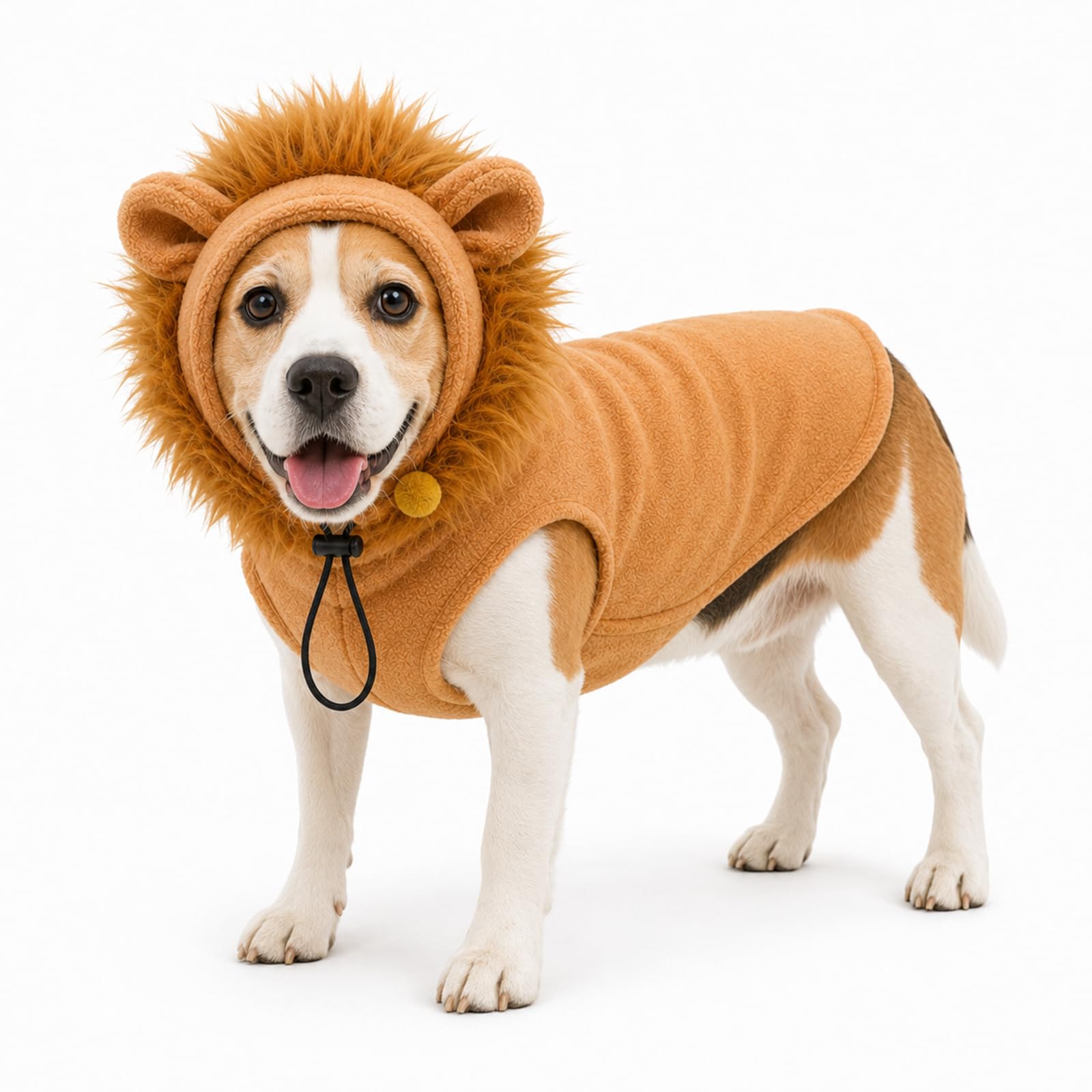 Colenumone dog costume Cosplay Outfit, Pet Mane Hood & Vest Set Yellow L