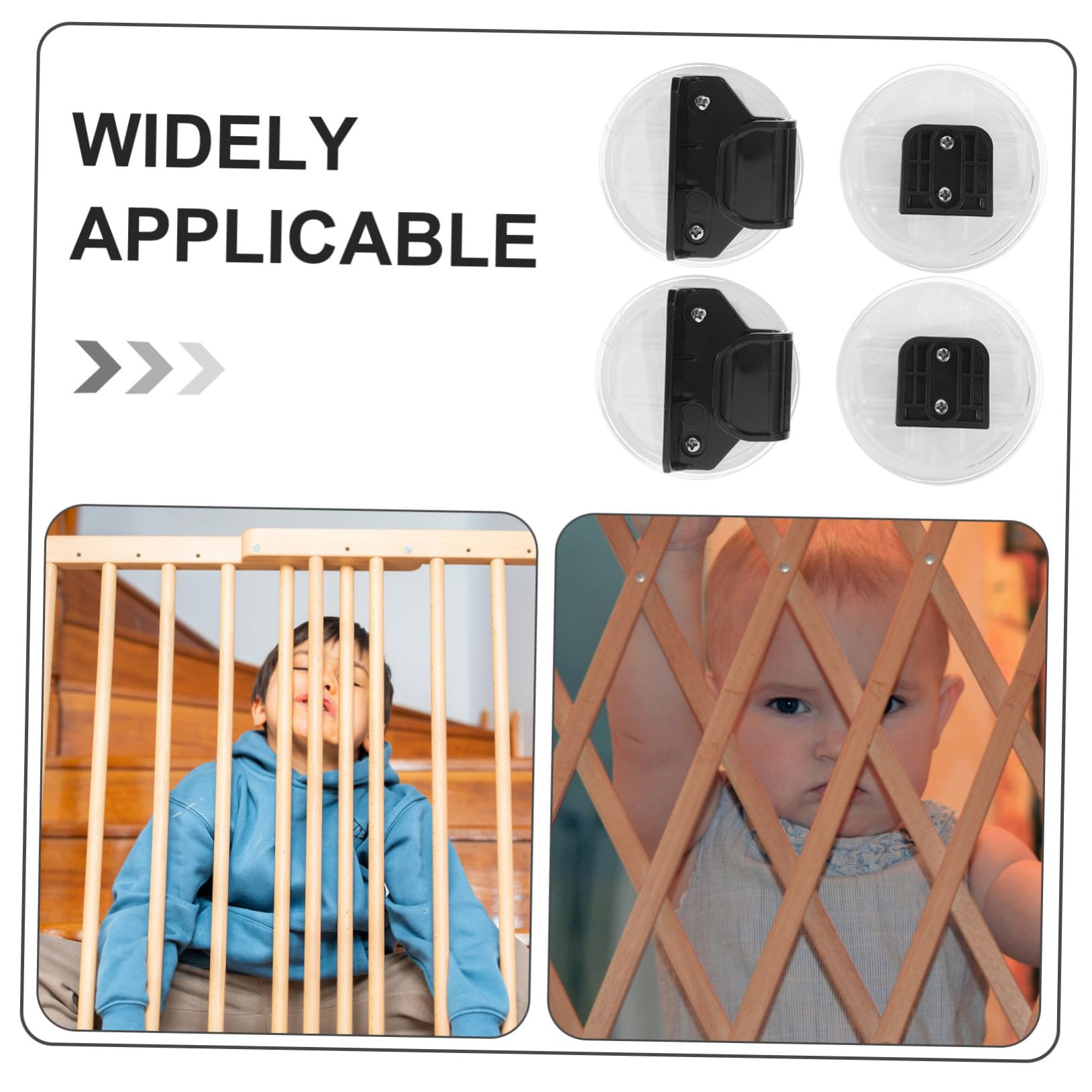2 Juegos Repuesto para Puerta de Seguridad Retráctil para Bebés Conectores de Extensión de Plástico para Barrera Infantil Interior Placas de Unión para Protección Infantil Fácil