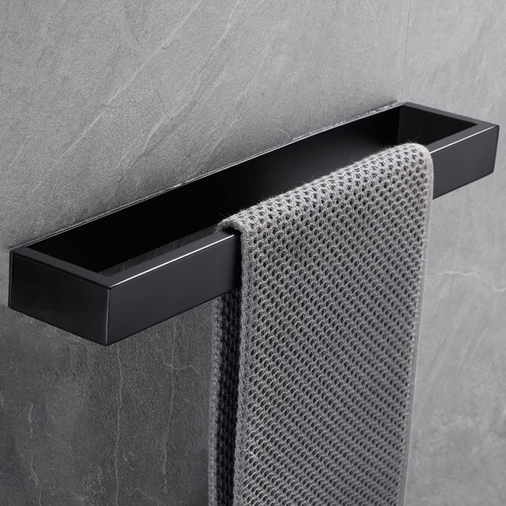 Biutimarden Black 30Cm Bathroom Towel Holder Without Drilling, Self Adhesive Towel Rail Stainless Steel For Bathroom Towel Rack, Towel Bar For Bath Finish…