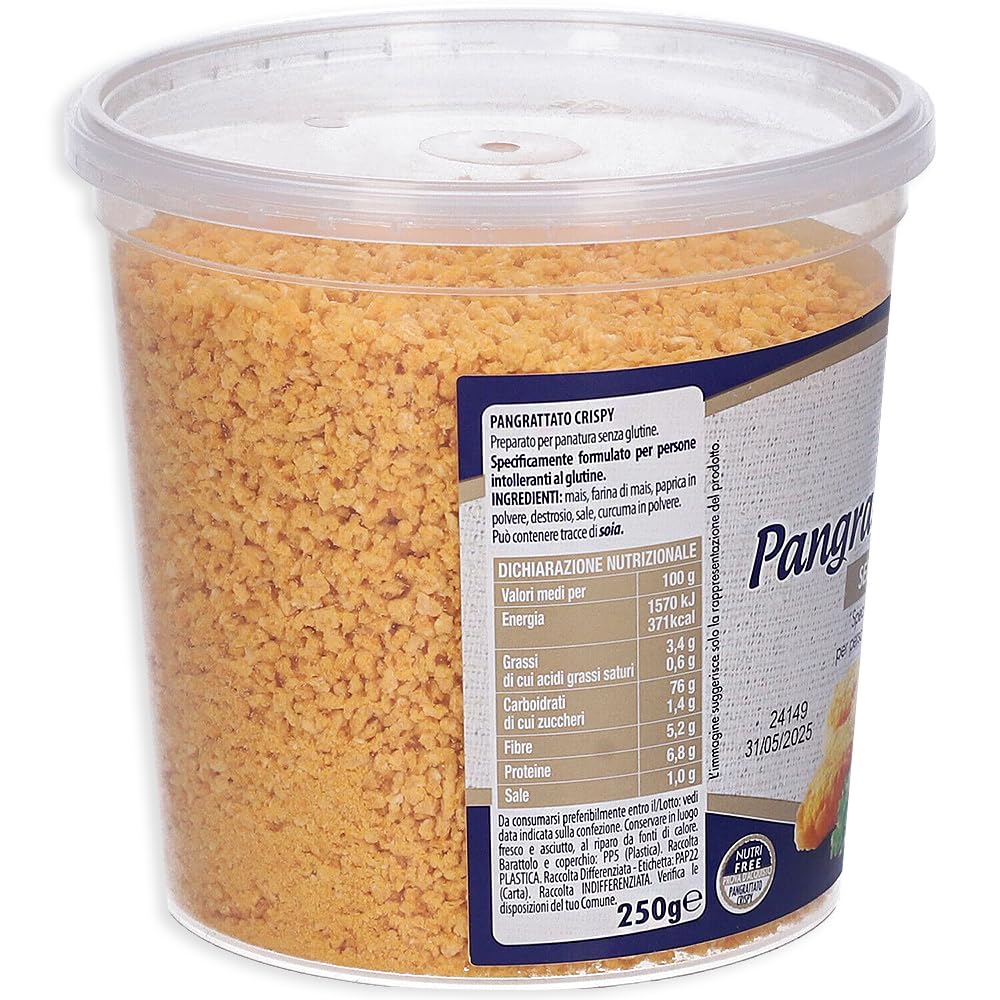 Nutri Free Pangrattato Crispy Ideale per Impanature Extra Croccanti (Senza Glutine - Gluten Free) 250g