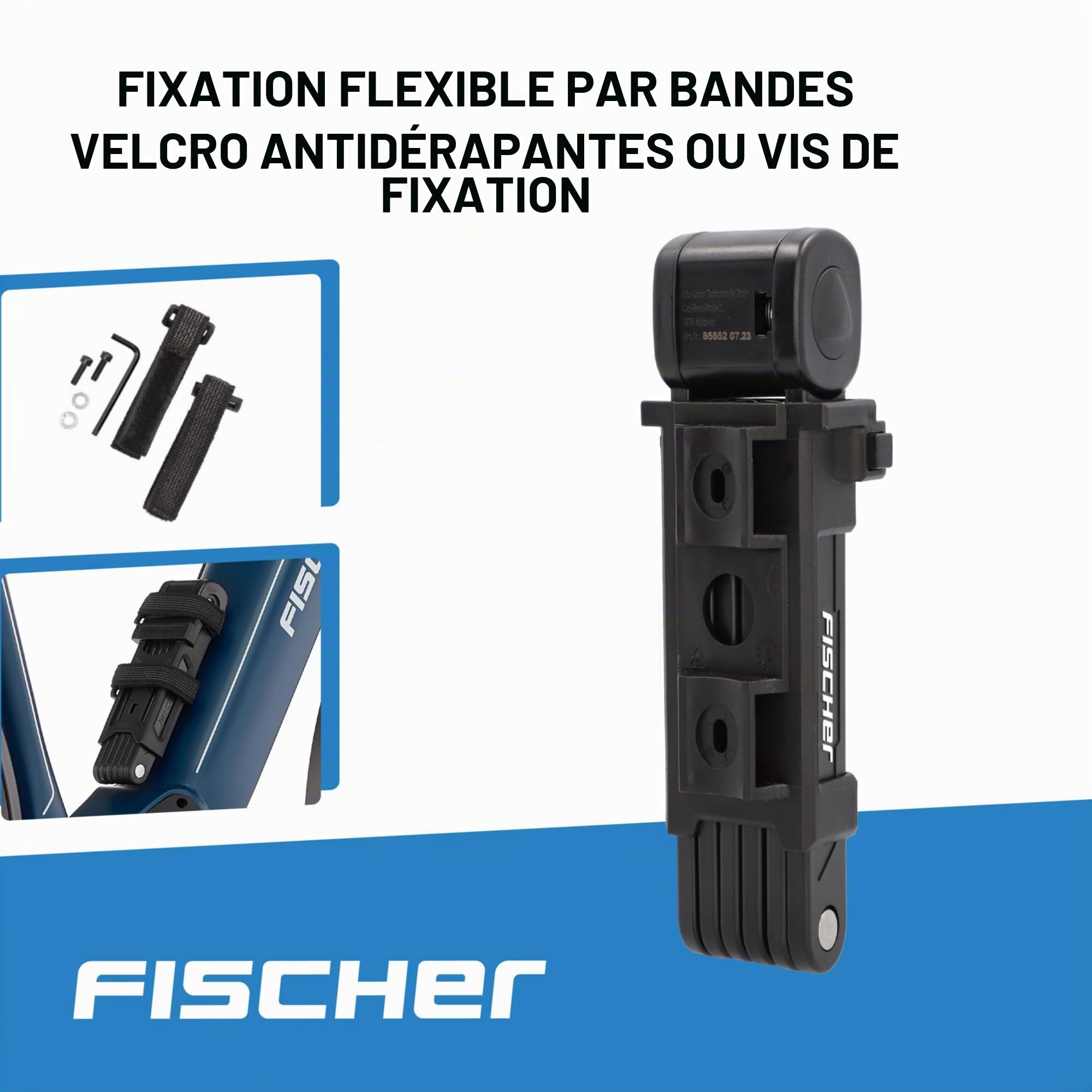 Fischer Antivol Pliable pour Vélo, Noir, Clé, Verrou, Securing bicycles