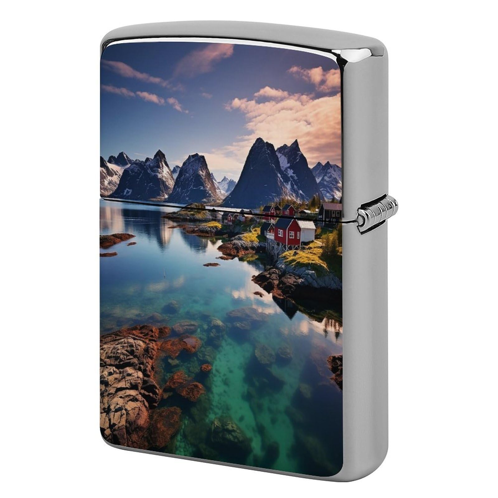 Fodpand Style Norway Islands Metal Lighter Case Cover Lighter Sleeve