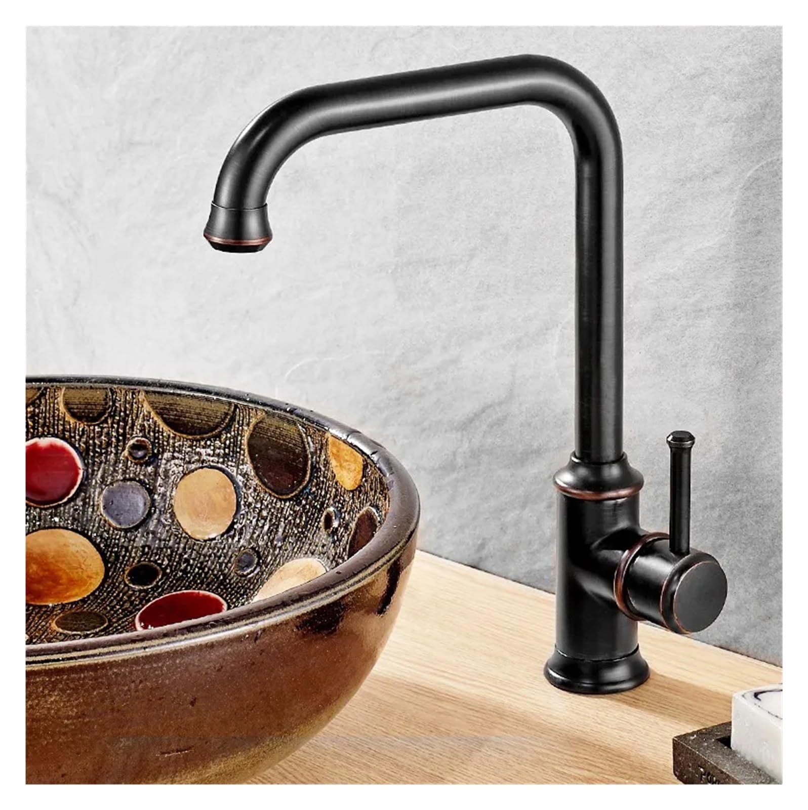 Robinet en bronze huilé noir de qualité supérieure pour lavabo et cuisine