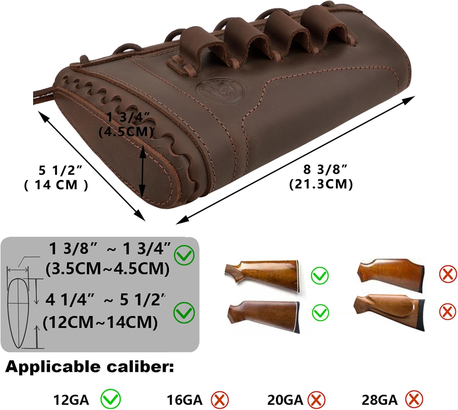 WAYNE'S DOG Leather Buttstock Cheek Rest Pad