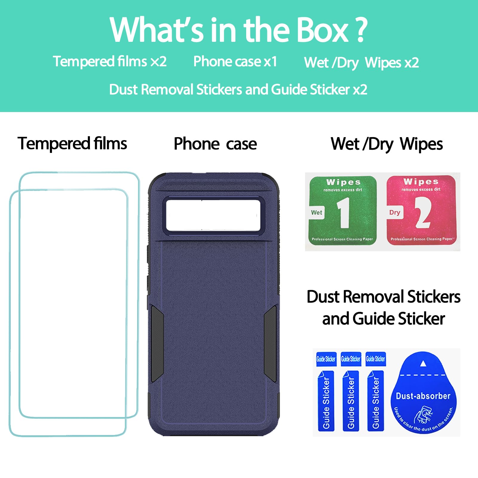 Jeylly for Google Pixel 8 Case with 2 Pack Screen Protector - Image 3