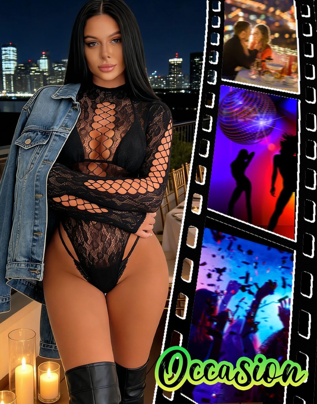 Womens Bodysuit Leopard Mesh Teddy Sheer Top Body Stockings Rave Outfits - Image 5