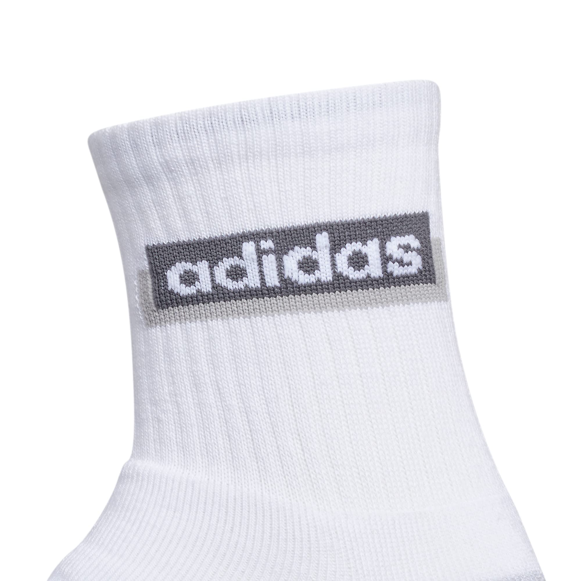 adidas Calze sportive da uomo Linear High Quarter (3 paia), Bianco/Trasparente Onix Grigio/Onix Grey, Large