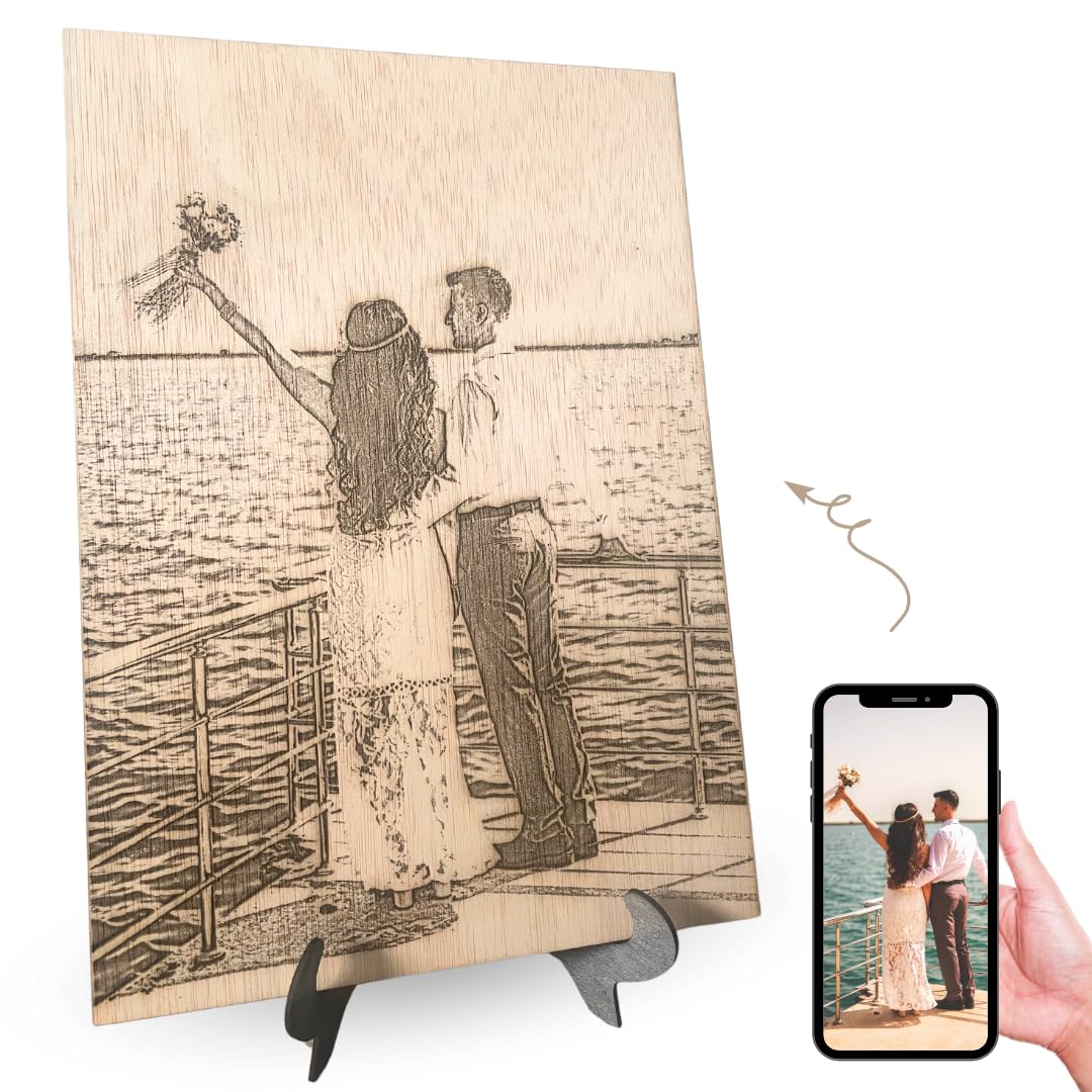 Amaisso® Cuadro Personalizado con Foto en Madera - Cuadros Decoracion Dormitorios - Regalos Originales para Mujer - Perfecto para Regalos Aniversario Pareja, Cumpleaños, Novios o San Valentin