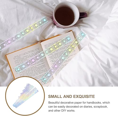 Miniatura 6 de EXCEART Washi - Cinta adhesiva de encaje con patrón de flores, 10 unidades, cinta adhesiva decorativa para álbumes de recortes, cuaderno, decoración