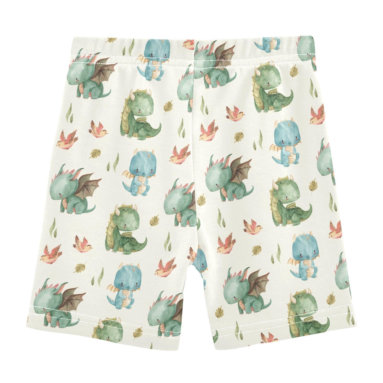 JHKKU Girls Cute Dragon Shorts Cotton Cartwheel Bike Kids Biker Under Dress Dance Short Girl Clothes 6T