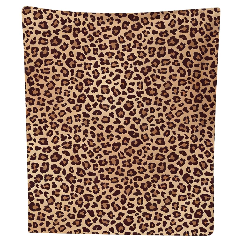 JynxtoyZeal Leopard Print Blanket, Leopard Blanket Throw, Plush Fleece Blanket Cartoon Anime Quilt Spread Perfect for Home, Bedroom, Camping（100×150cm）