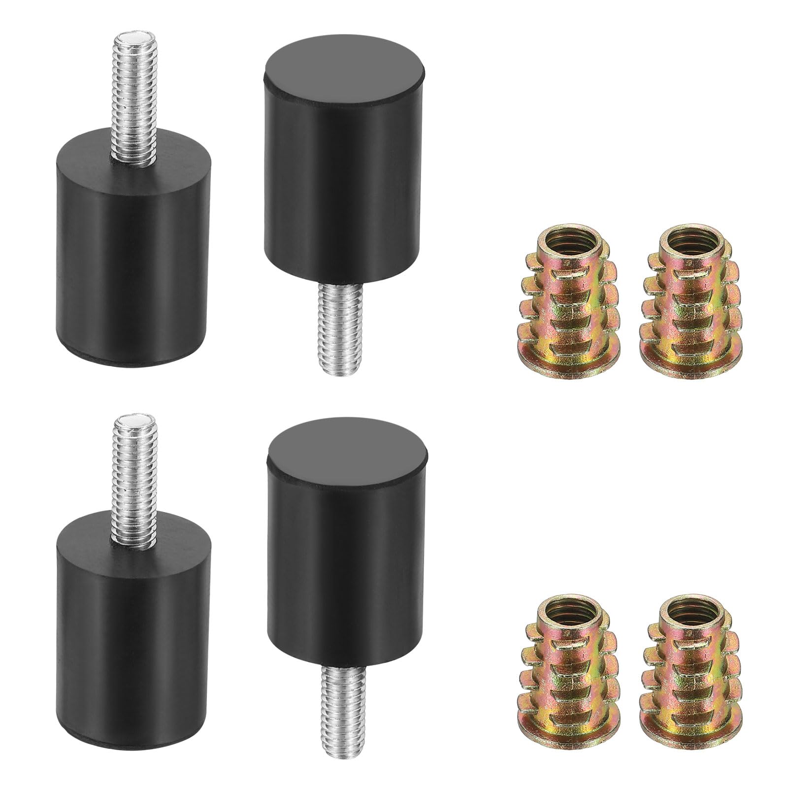 sourcing map 4Pcs M6 x 18mm Thread Adjustable Furniture Levelers, 20x43mm Furniture Leveling Feet Screws in Threaded Glide Leveling Floor Protector for Table Chair Cabinet Legs