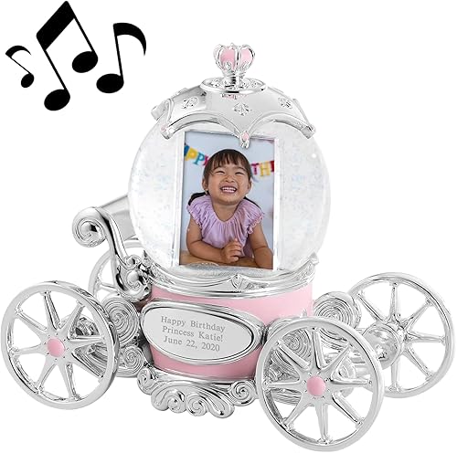 THINGS REMEMBERED Globo de nieve con foto musical de carruaje de princesa grabado personalizado (personalización gratuita)