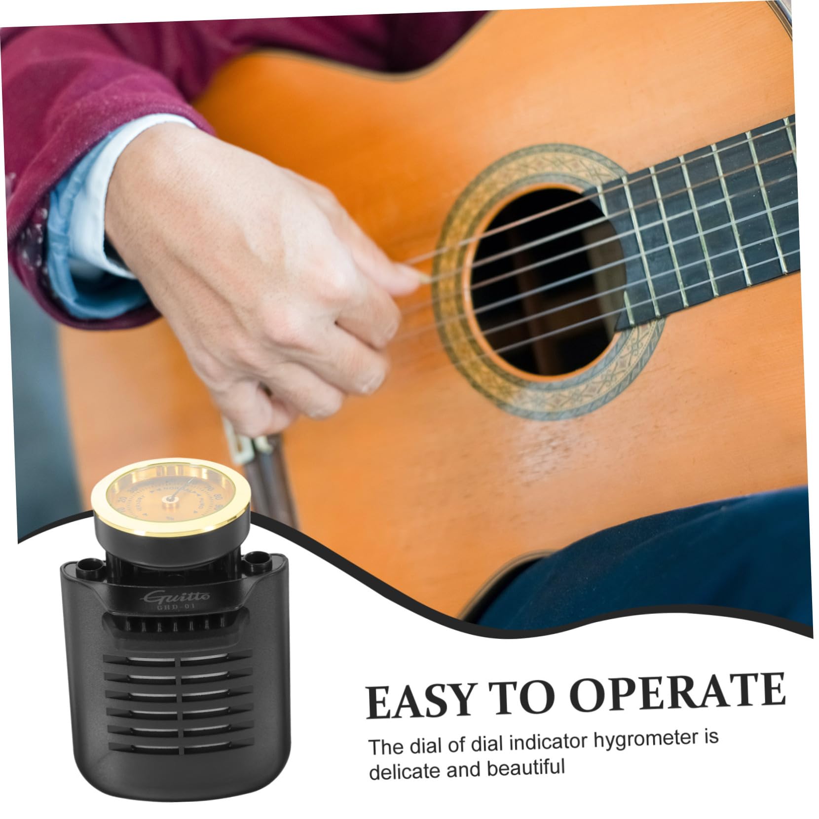 2piezas Humidificador De Guitarra Higrómetro Control De Para Acústicas y Clásicas Diseño Portátil y Para De Instrumentos