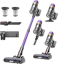Cordless Vacuum Cleaner, 580W 50Kpa 70Mins Vacuum Cleaners for Home, Stick Vacuum Cordless Rechargeable with LED Display, Self-Standing, Anti-Tangle, Vacuum Cordless for Hard Floor, Carpet, Pet Hair