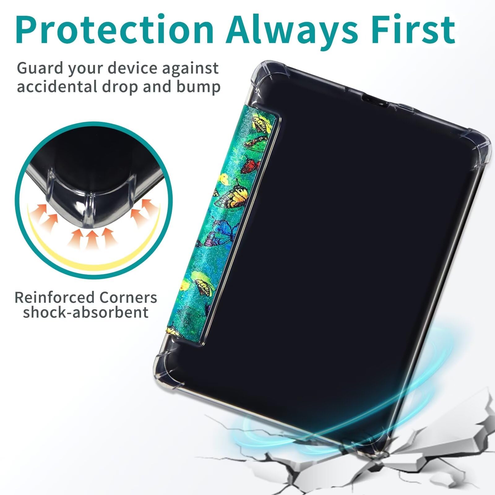 Custodia per Amazon Kindle 11a generazione 2022 da 6 pollici (modello: C2V2L6), ultra trasparente, morbida e flessibile, cover posteriore in TPU trasparente con funzione di