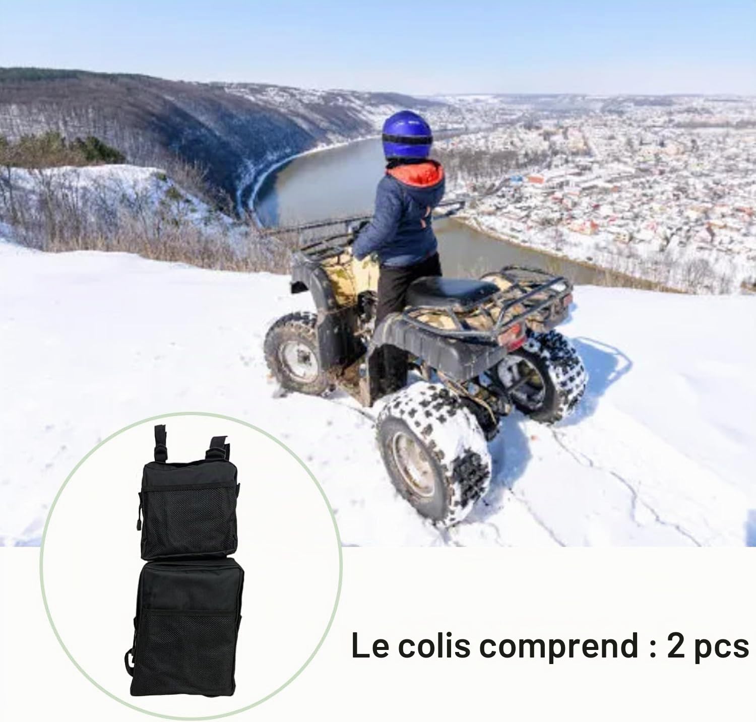 Coco – Lot de 2 Sacs de Selle de réservoir pour VTT, Sac de Rangement pour remorque, Sac de Chasse (Noir)