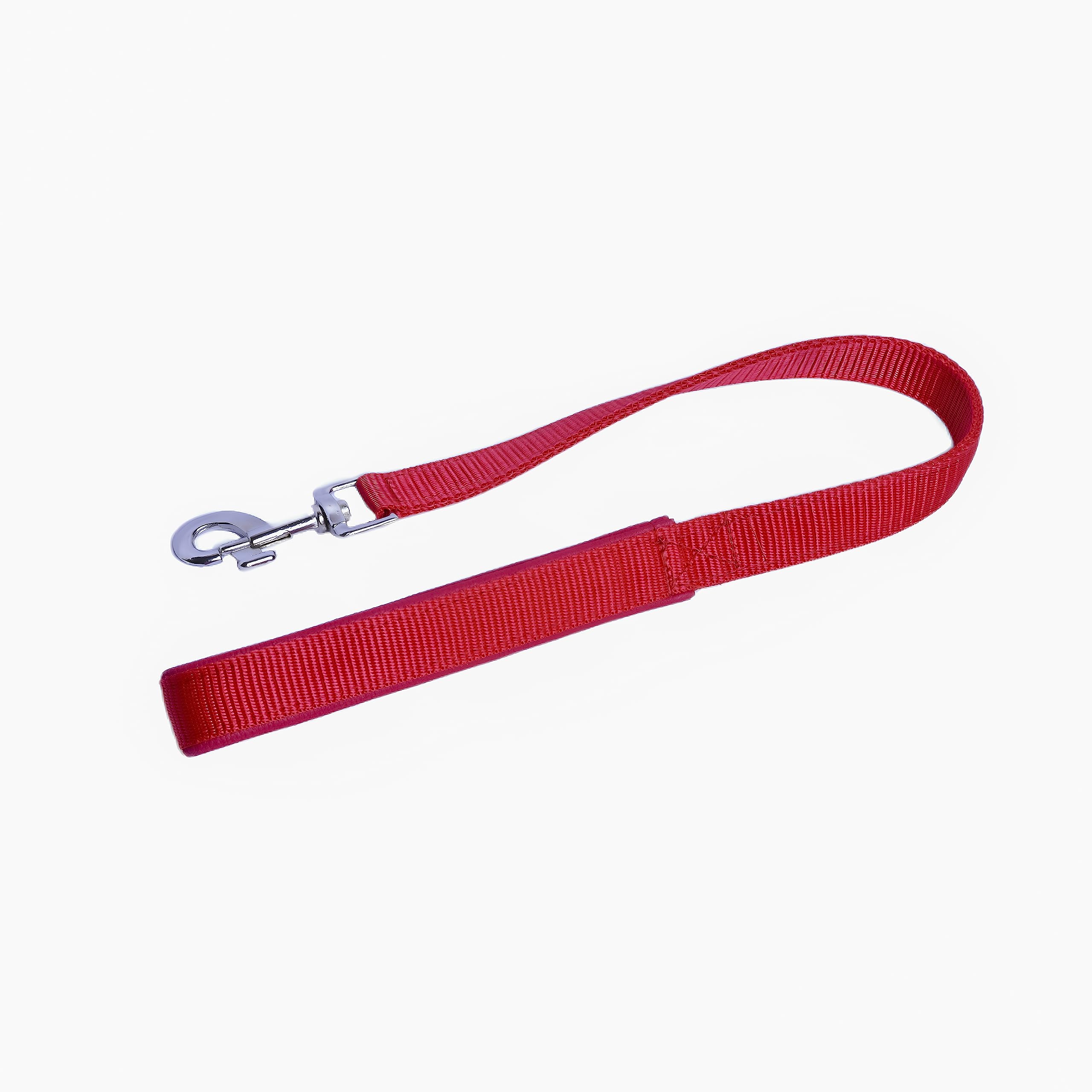 VIPCOLLECTION Nylon Short Dog Leash Traffic Padded Handle Heavy Duty 24 Inch/ 2Ft Short Nylon Dog Lead for Training Control-Pet Leashes for Large Big Dogs and Medium Dogs(Red) 1