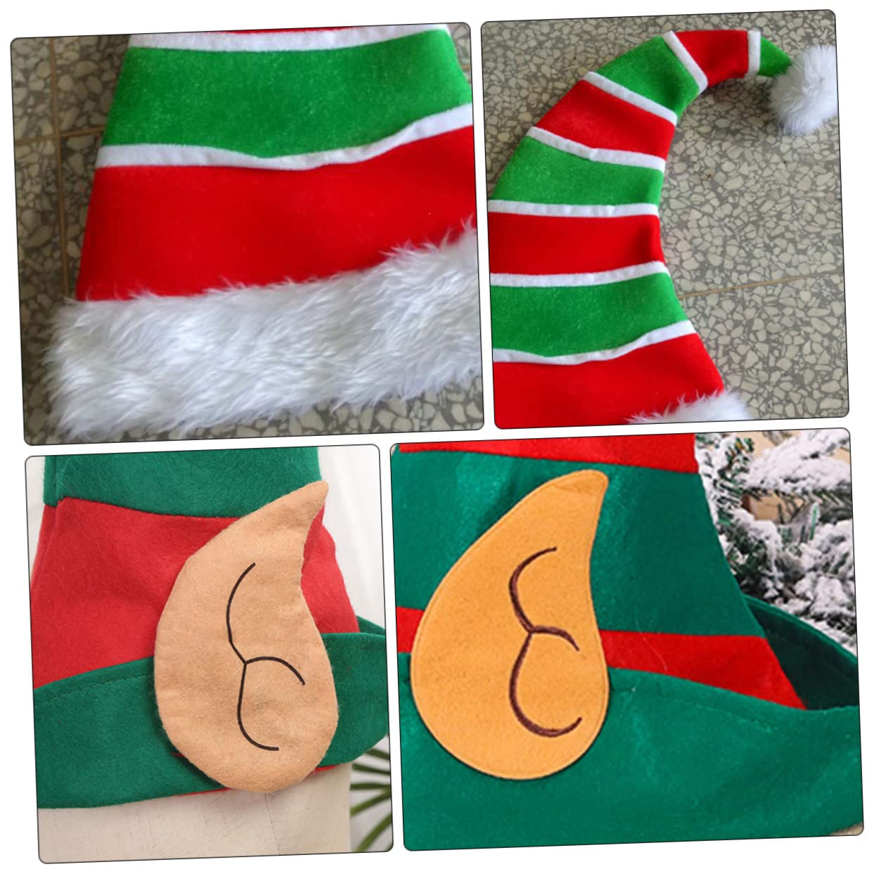 KOMBIUDA 4piezas Sombreros De Navidad Para Adultos De Gorro De Duende Divertido Para Fiestas y Celebraciones Festivas