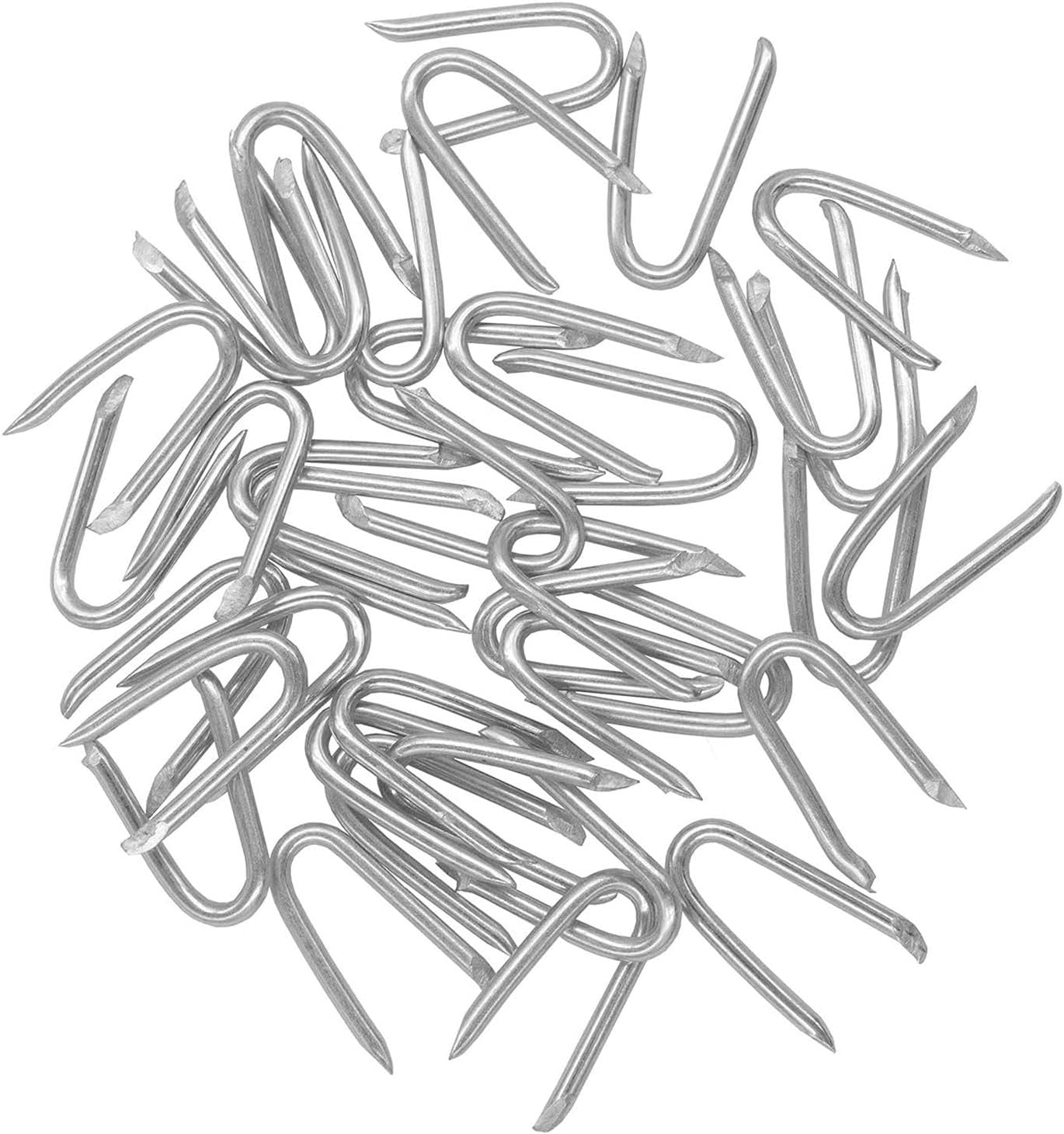 Qianly Yard Cable Staples, U Nails Fence Fasteners, Galvanised Fence Staples for Chain Link Fencing, 400Pcs