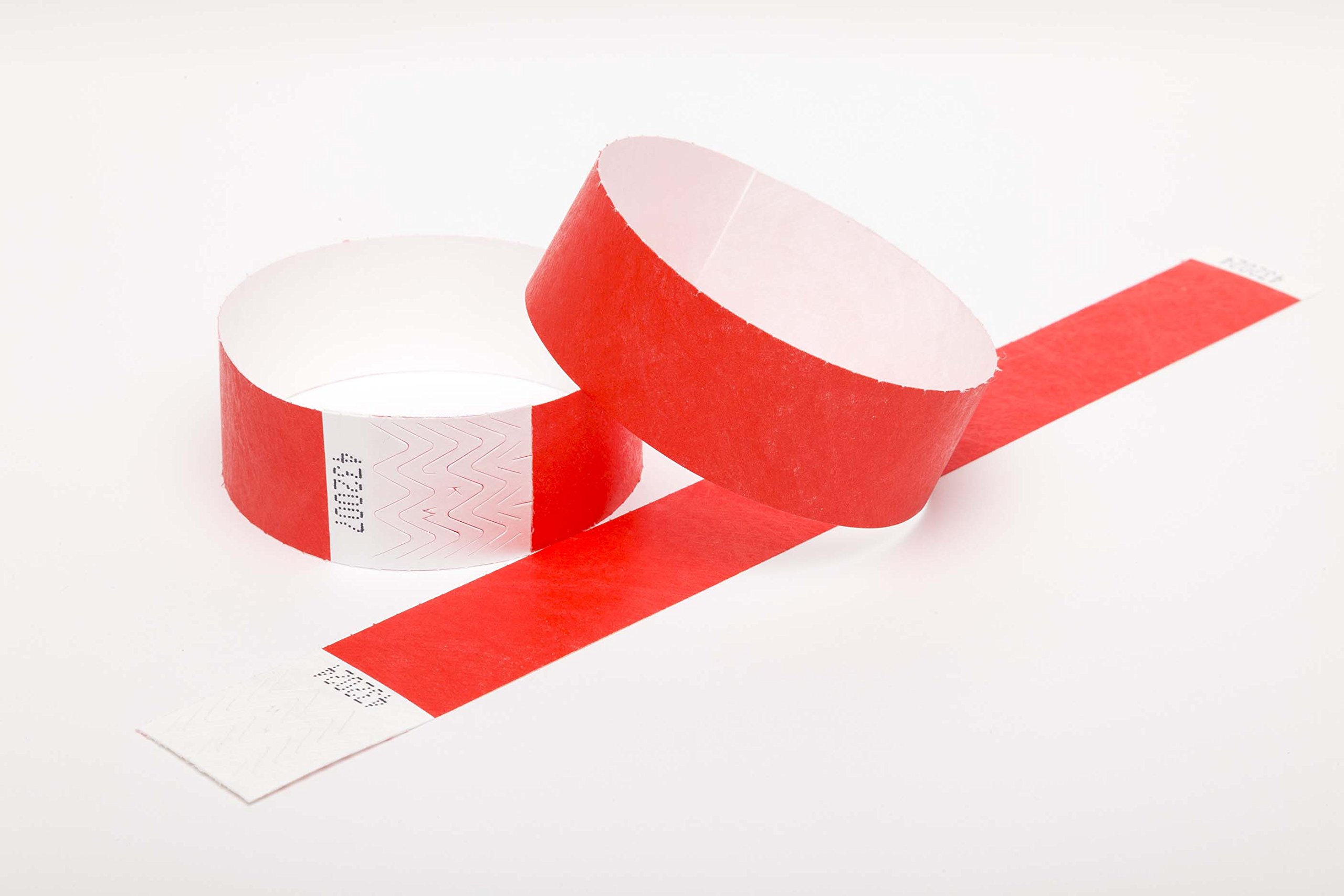 500 x Tyvek Wristbands Waterproof, Tear-Resistant Event Wristbands for parties, events, festivals, crowd management – 1 inch 25 mm (Red)