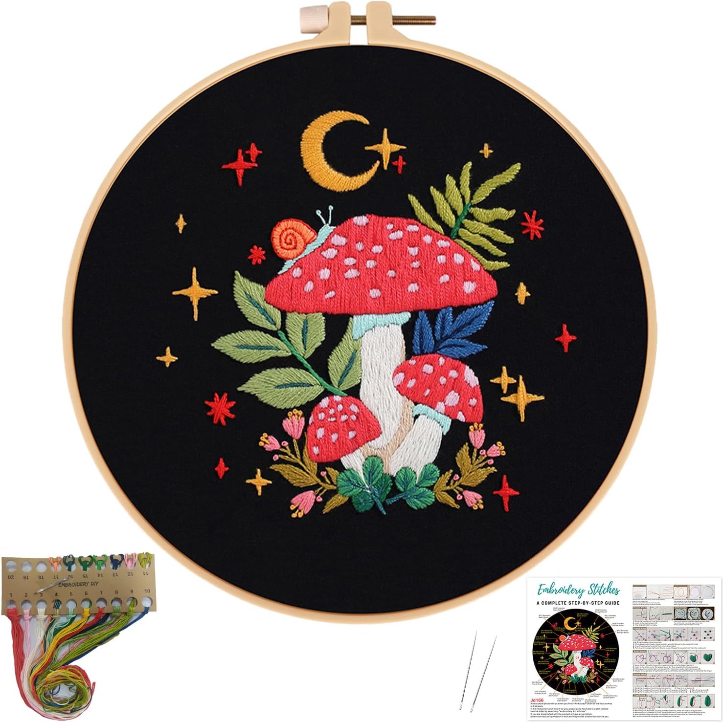 Nuberlic Mushroom Embroidery Kits for Beginner Adults Cross