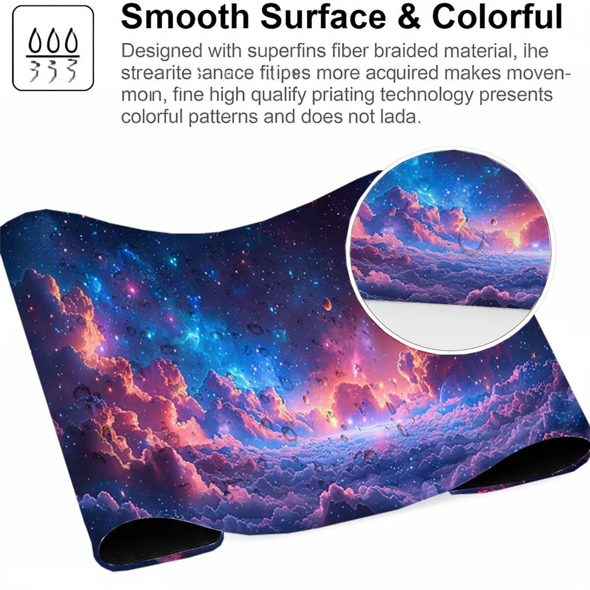 Tappetino per Mouse Gaming XXL 1200x600x3mm– Ufficio Mousepad Grande – Migliora la Velocità e la Precisione Tenuta Stabile Sottomano per Ufficio e Casa Accessori Scrivania Universo PjY9847 N-U