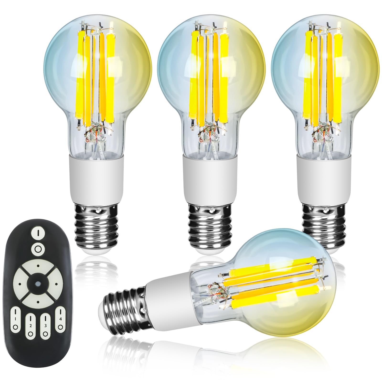Amazon | 共同照明 4個セット LED電球 E17 調光 調色 リモコン