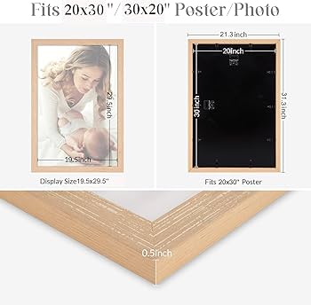 フォトフレーム　30×20cm 額　ポスターフレーム　インテリア家具　チラシ掲載 Amazon.co.jp: 20x30 フレーム ナチュラル 木目調 30x20 写真ポスター