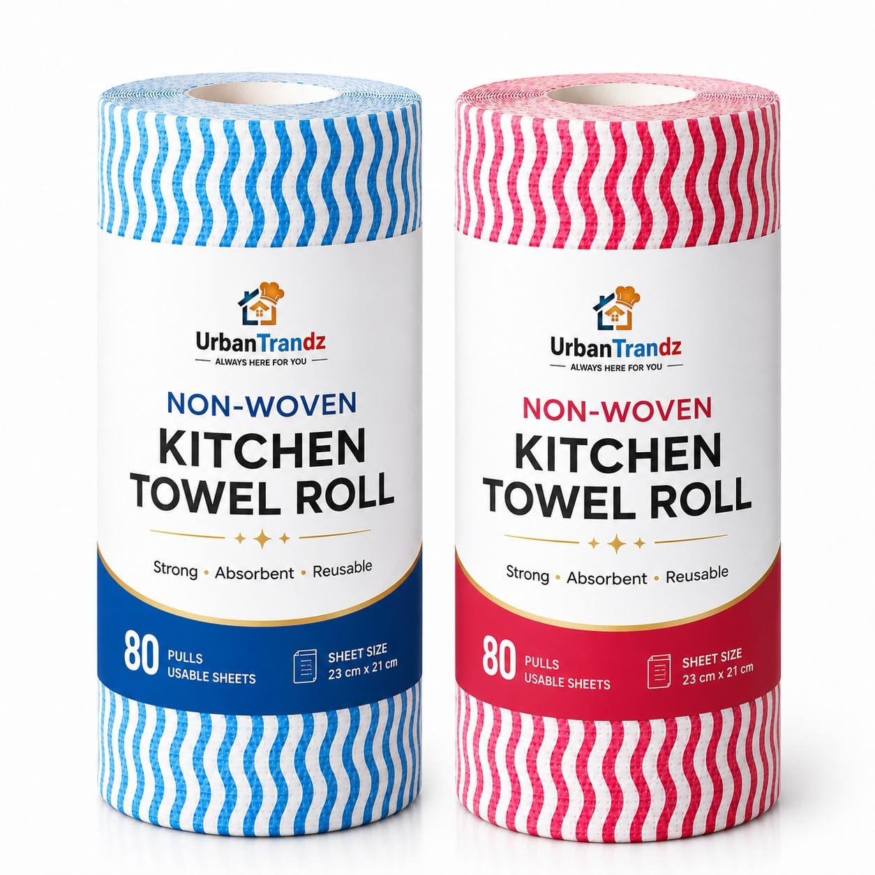 Non-Woven Reusable Kitchen Towel Roll | Washable & Highly Absorbent Cleaning Cloth | Multipurpose Tissue Paper Roll for Home & Kitchen | Quick Dry Anti Odour Wipes (2 Roll, 160 Pulls)-image-49