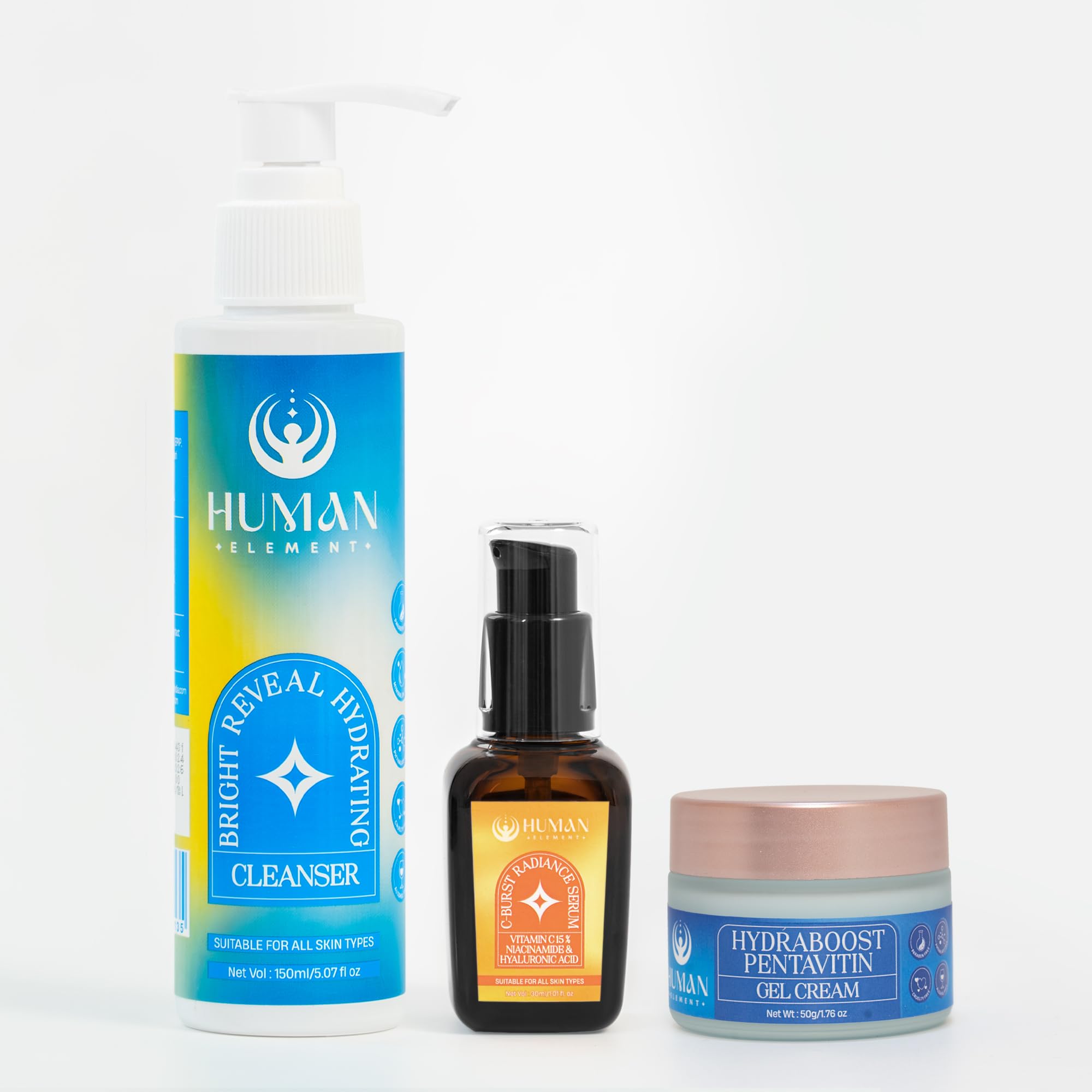 HUMAN ELEMENT Complete Daily Glow Skincare Set | 3-Step Skincare Routine for Radiant, Hydrated & Healthy Skin | Deep Cleansing, Nourishing Hydration & Sun Protection | Suitable for All Skin Types | Dermatologist-Tested & Lightweight Formula-image-42
