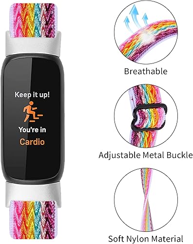 Miniatura 4 de Correa elástica de nailon transpirable para Fitbit LuxeLuxe SE para mujeres y hombres, correa elástica de repuesto para Fitbit Luxe Special Edition