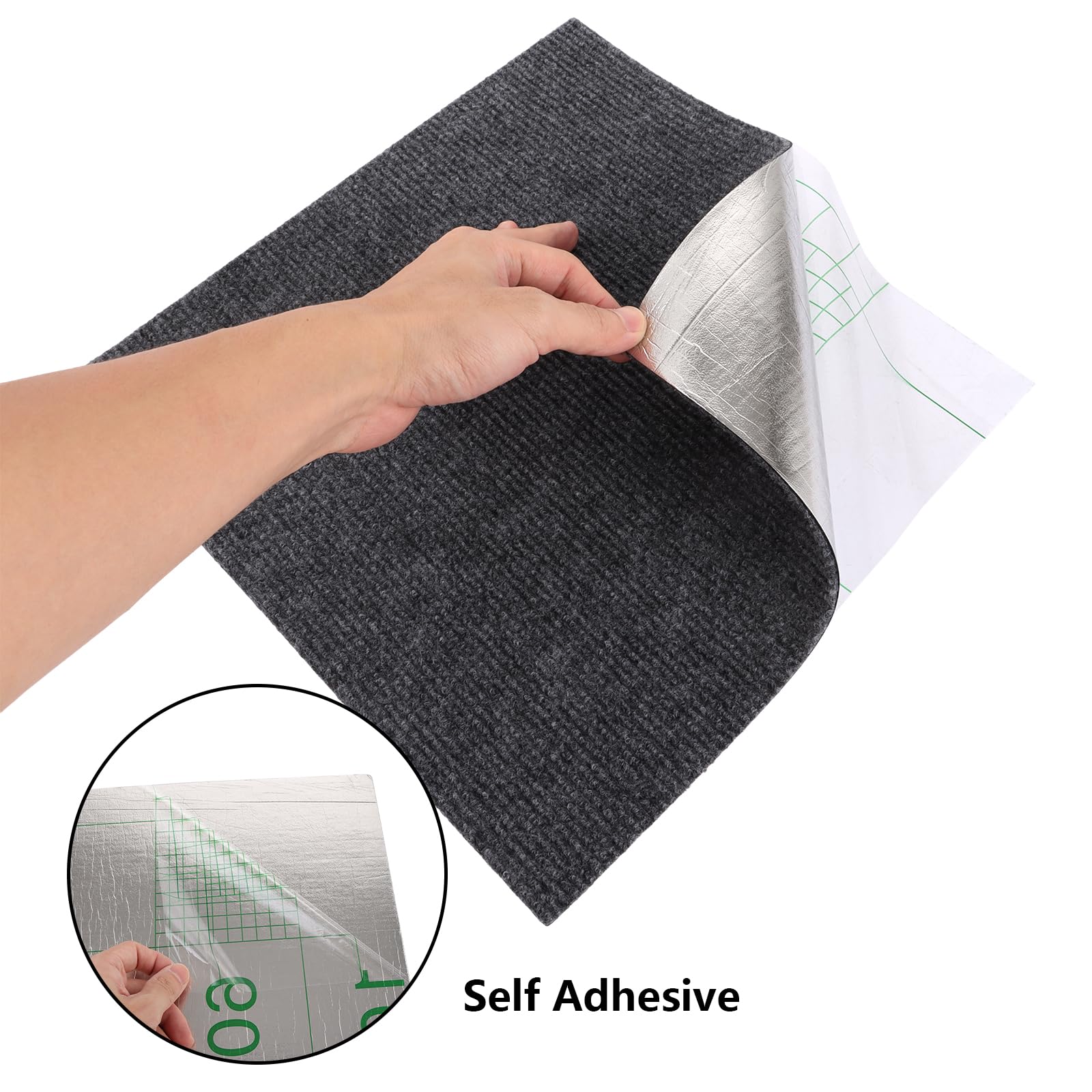 Piastrelle Per Tappeti Autoadesive 30x30cm - Grigio Scuro/Chiaro (30 Pezzi) - Foto 11