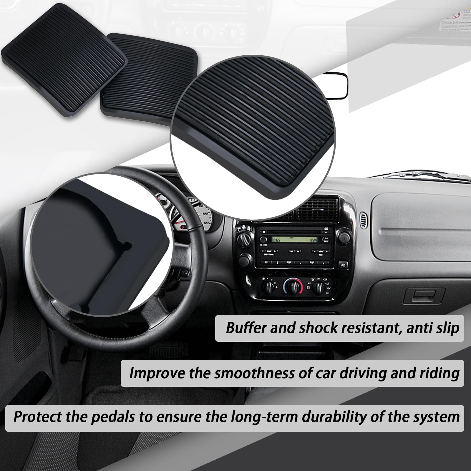 2X BRAKE AND CLUTCH PEDAL PAD RUBBERS FOR FORD KUGA FOCUS MK2 Mk3 C Max 1234292