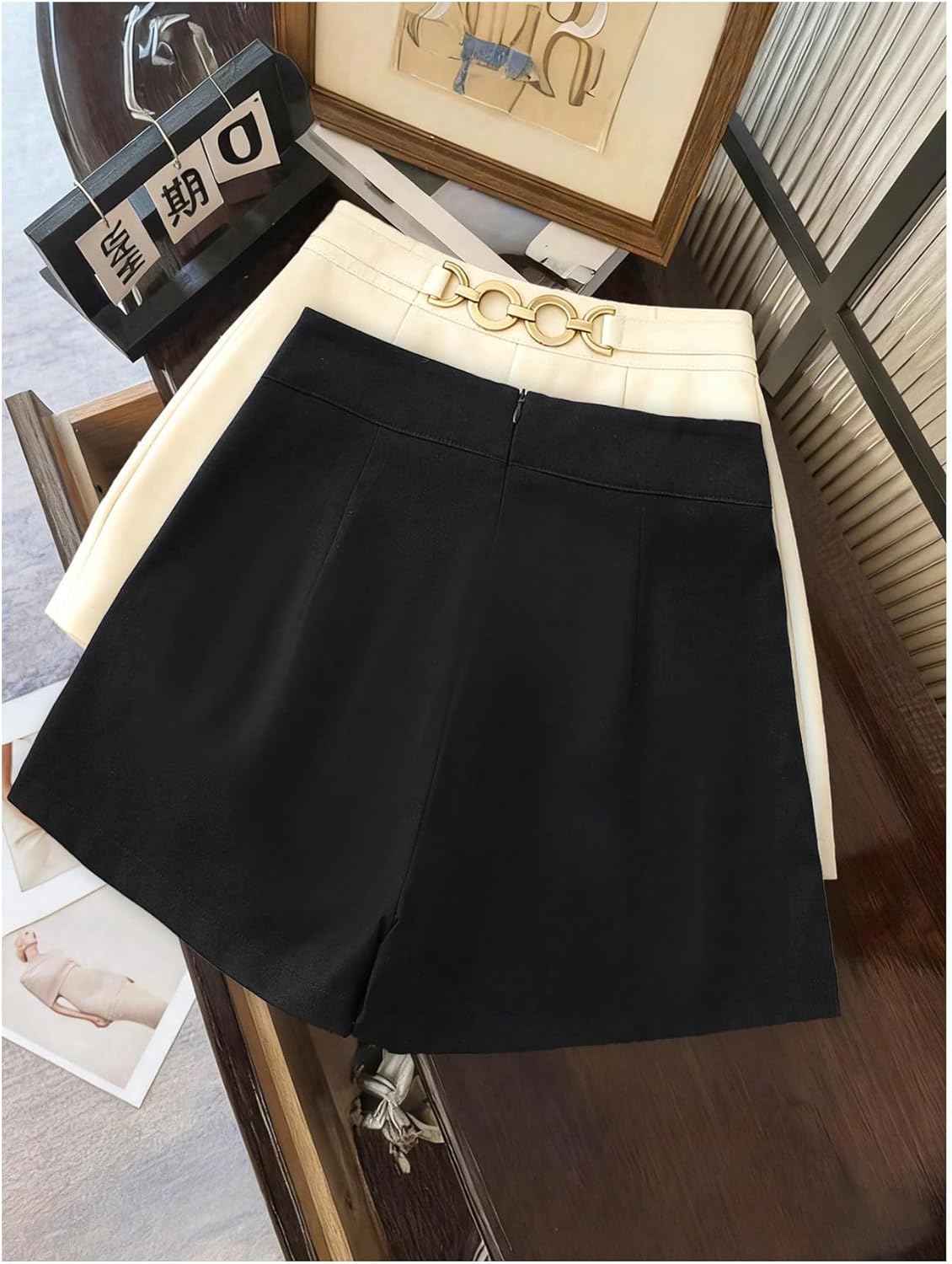 GORGLITTER Women's High Waisted Dress Shorts Dressy Wide Leg Formal Business Casual Work Tailored Shorts