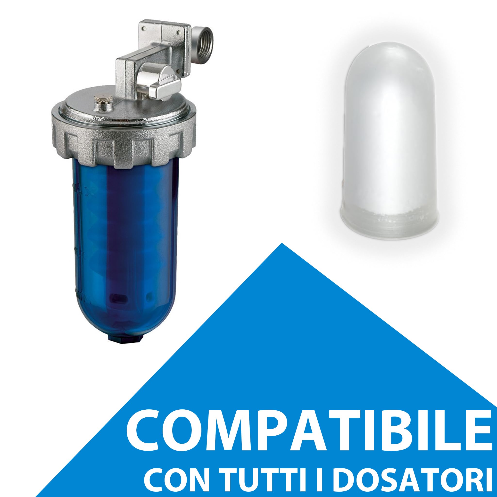 Cartucce Polifosfati per Caldaia Ricarica Universale da 12 Pastiglie di Polvere Concentrata per Filtrazione Acqua - Filtro Anticalcare e Anticorrosivo
