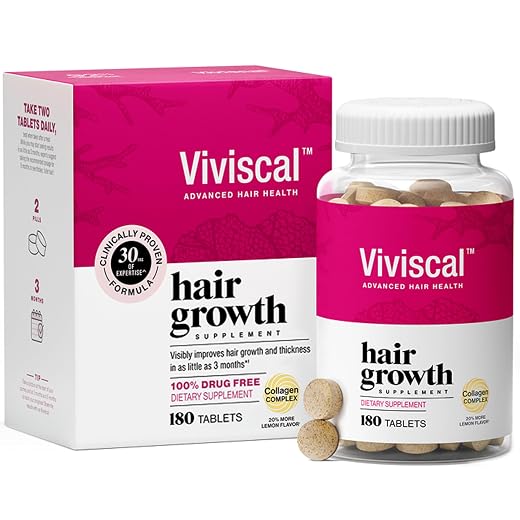 Viviscal Hair Growth Supplements for Women, 180 Tablets, 90-Day Supply