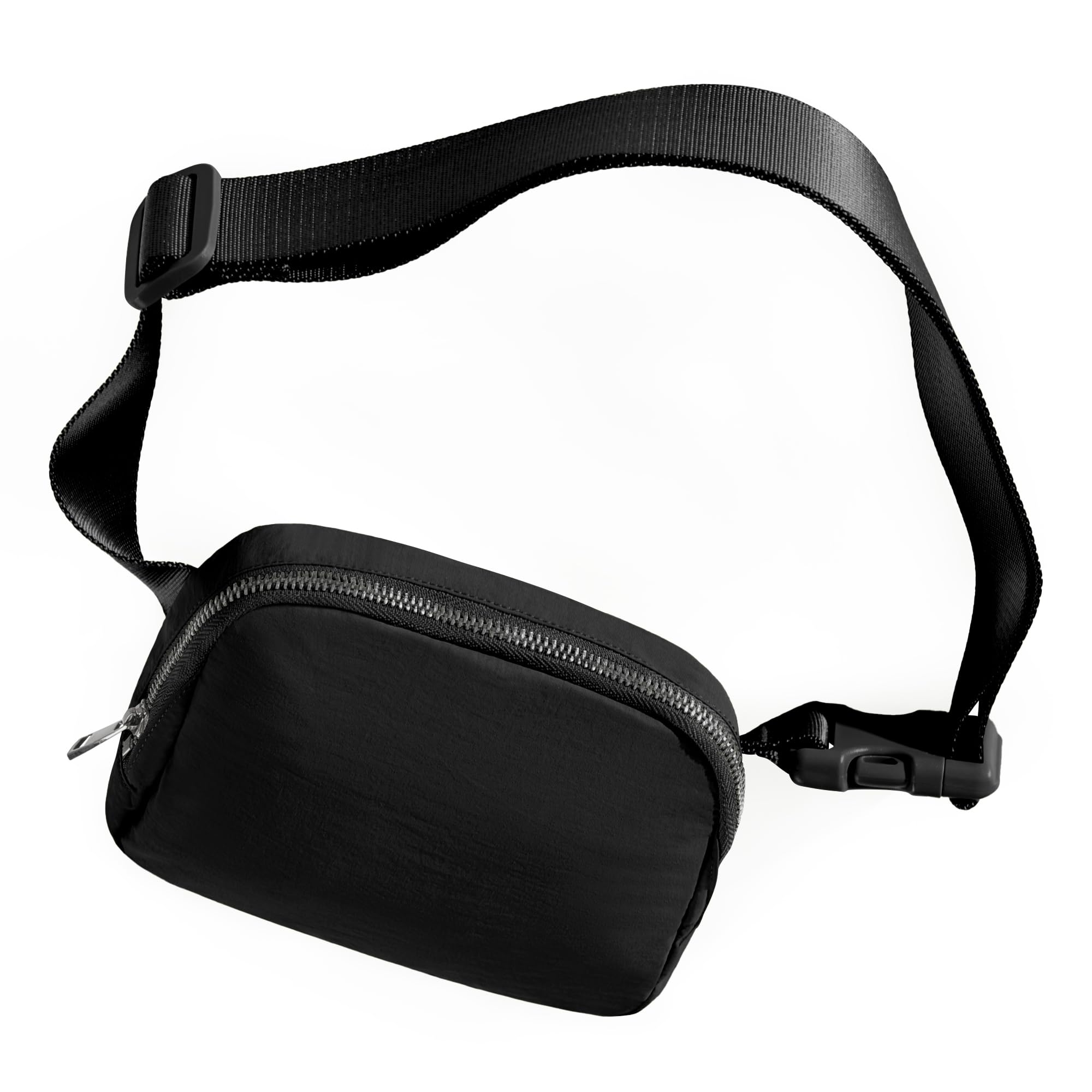 Unisex Mini Belt Bag with Adjustable Strap Small Fanny Pack for Workout Running Traveling Hiking, Black