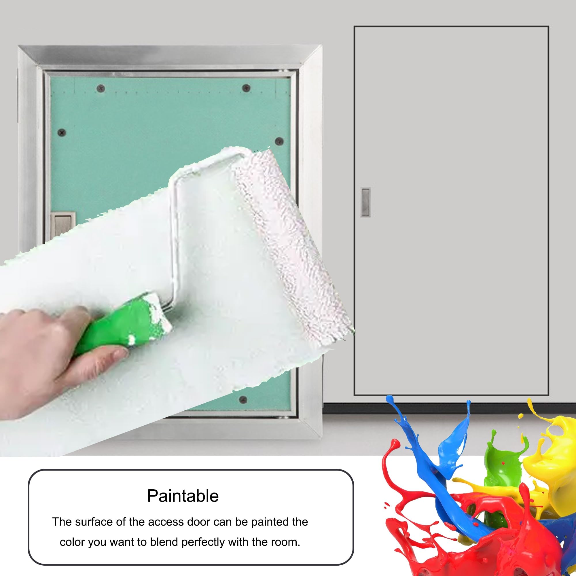 Genérico Panel de Acceso Oculto de Aluminio Personalizable para Paneles de Yeso, plomería y Electricidad - 600 x 1500 mm (23,6 x 59,1 Pulgadas) - Duradero, fácil de Instalar, Acabado sin Juntas