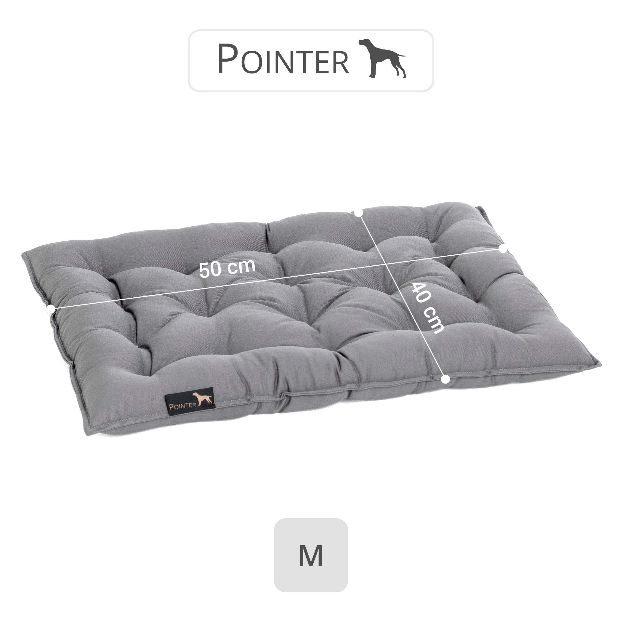 Pointer | Urban Hundekissen Kleine Hunde, 50x40 cm - Orthopädisches Hundebett Waschbar bis 95°C, Geruchsfrei, Robust, Indoor & Outdoor, Made in Germany (M - 50x40 cm, Hellgrau)