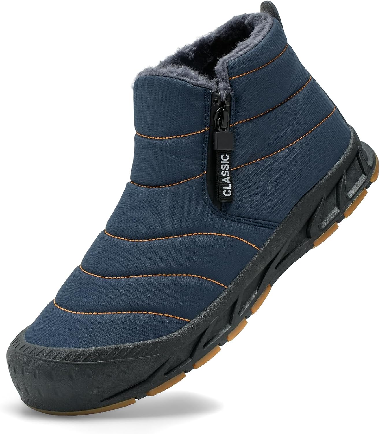 Men's Waterproof Snow Boots Warm Winter Boots Fur Lined Booties Non-Slip Lightweight Winter Shoes