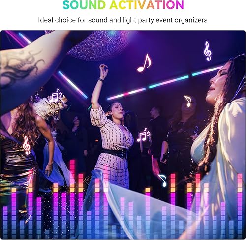 Miniatura 5 de Barra de luz LED para escenario  60 W 144 LEDs RGB DJ barra de luz  56 efectos de persecución y 37 colores estáticos  Control activo de sonido DMX
