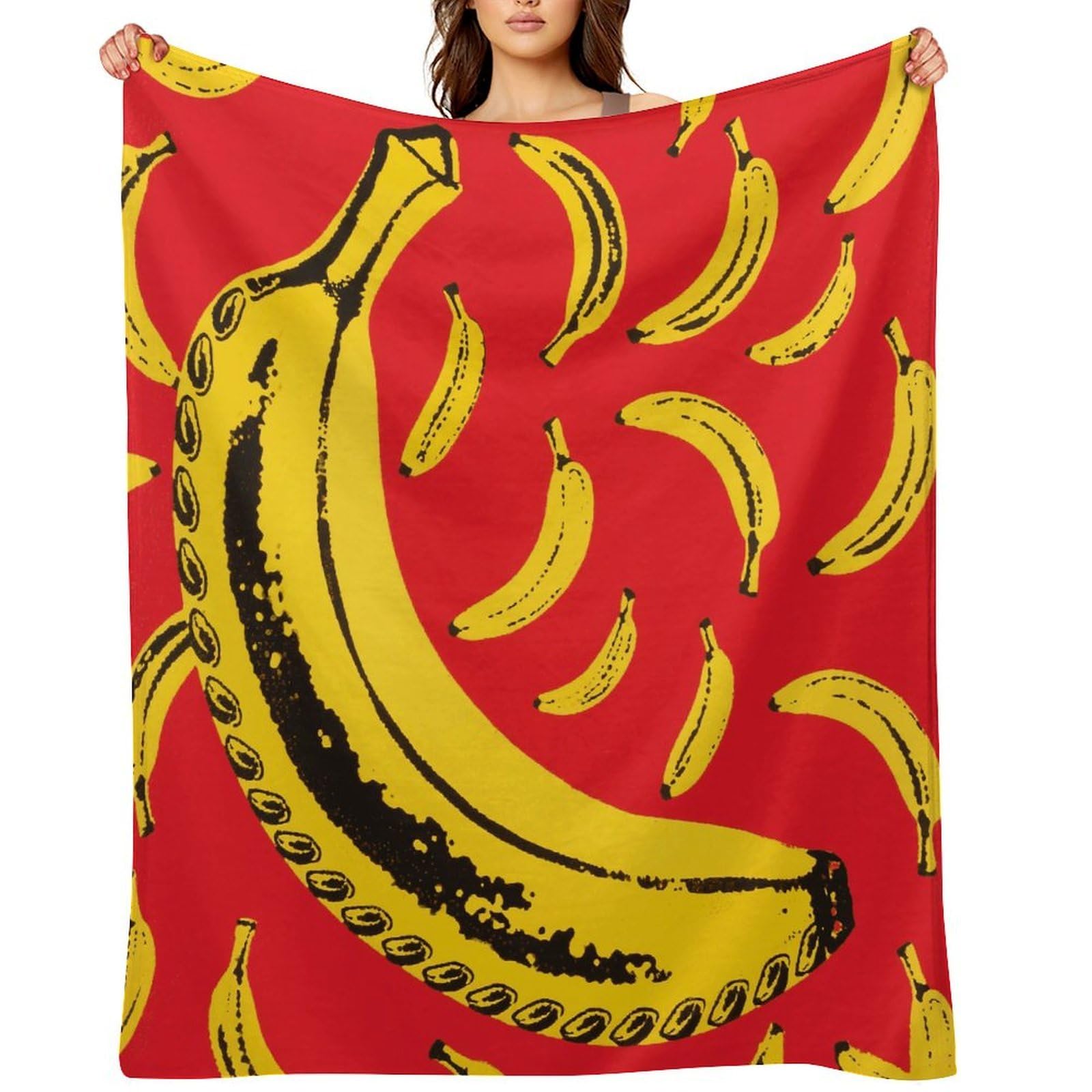 Yellow Banana Throw Blanket for Couch and Bed Super Soft Warm Lightweight Throw Blankets Cozy Fuzzy Flannel Blanket Personalized Decorative Blankets for Sofa Decor 40"x50"
