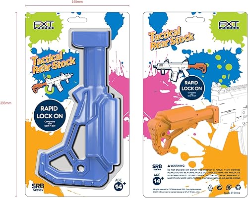 Miniatura 2 de FXT WORKS Accesorios compatibles con SRB400, SRB400-SUB Pistola de bolas de agua (stock trasero táctico, azul)